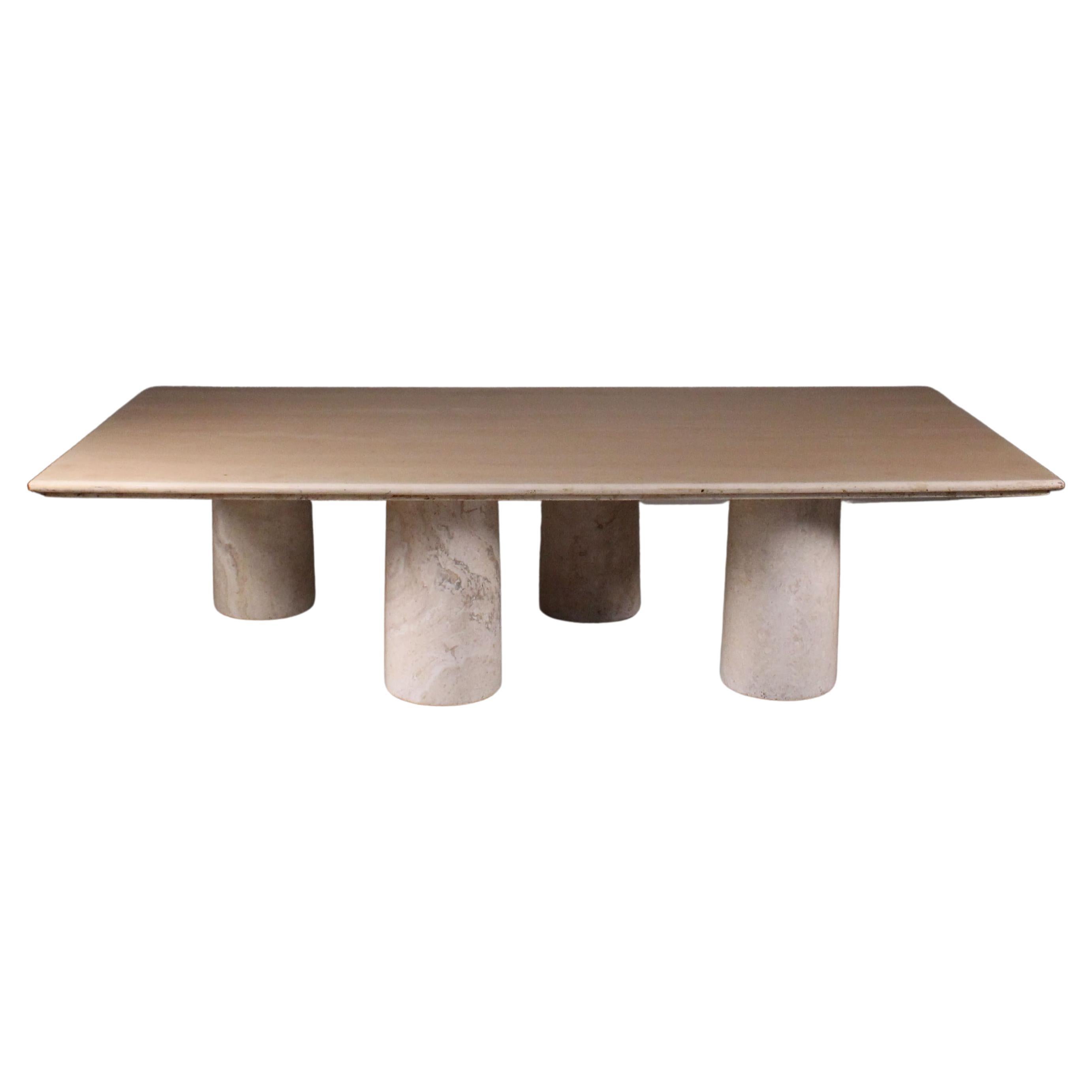  Table basse en marbre à colonnades, Mario Bellini, Cassina, 1969