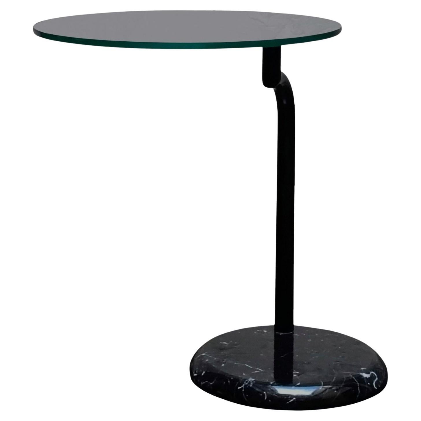 Coffee Table With Marble Base and Revolving Glass Top, Italy 1980s