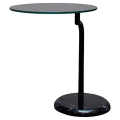 Table basse avec base en marbre et plateau tournant en verre, Italie, années 1980
