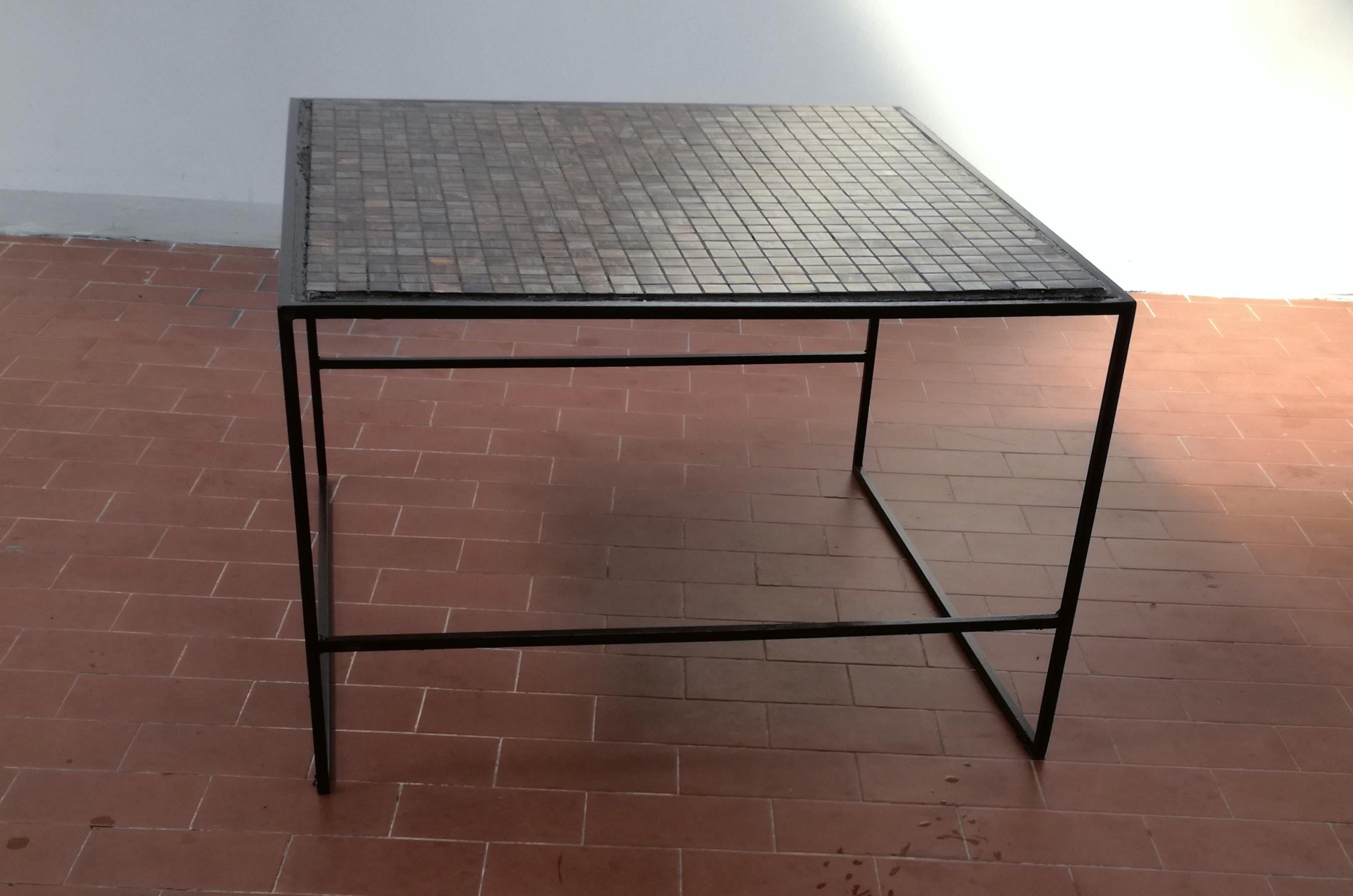Moderne Tavolino con piano en mosaïque Bisazza en vente