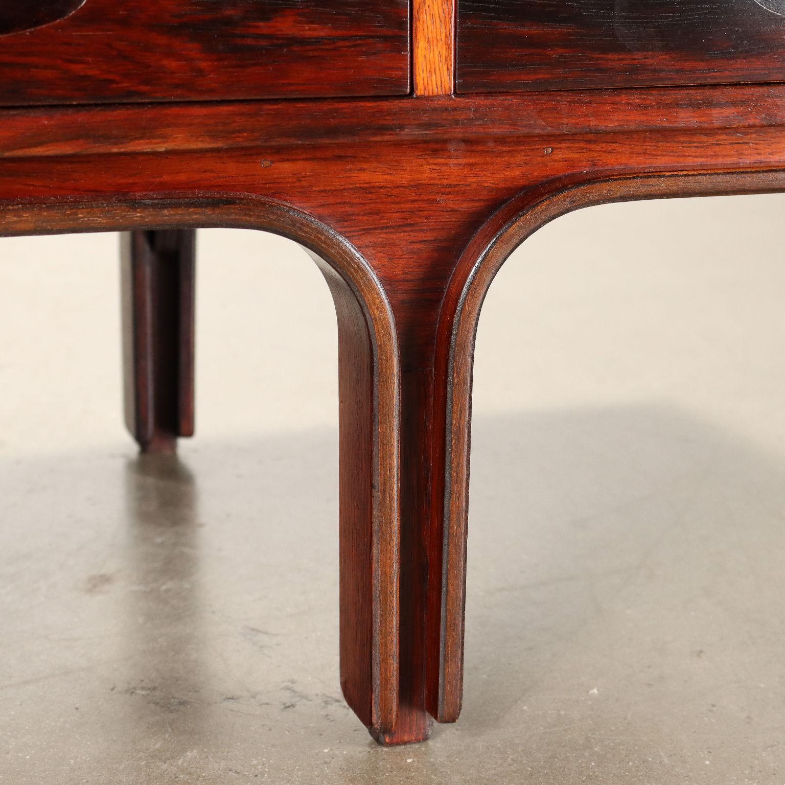 Veneer Tavolino con Tre Cassetti Gianfranco Frattini per Bernini, anni 60 in legno