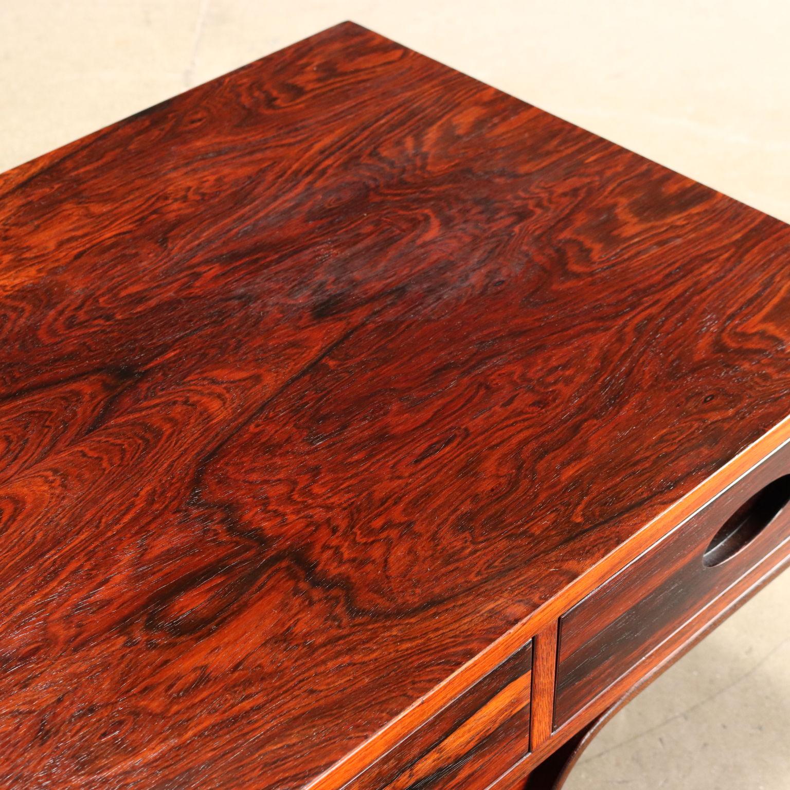 Mid-20th Century Gianfranco Frattini Coffee Table with Three Drawers for Bernini, 1960s in wood For Sale
