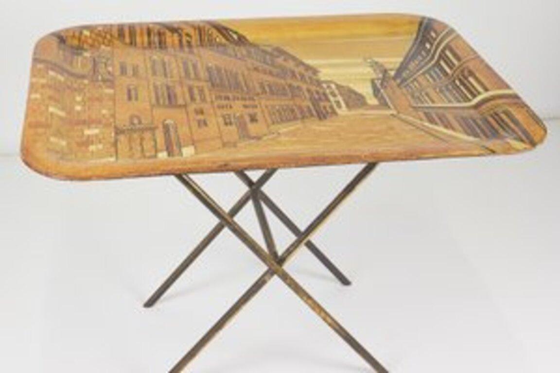 Couchtisch mit Tablett von Piero Fornasetti 1960s (Metall) im Angebot