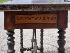 18th-century inlaid console table with spindle legs