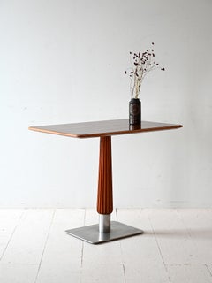 Mahogany bar table with steel base