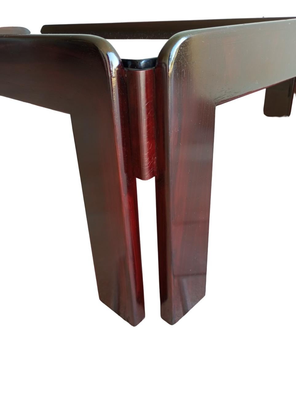 Smoked Glass Afra &Tobia Scarpa coffee table for Cassina Italia 1960s For Sale