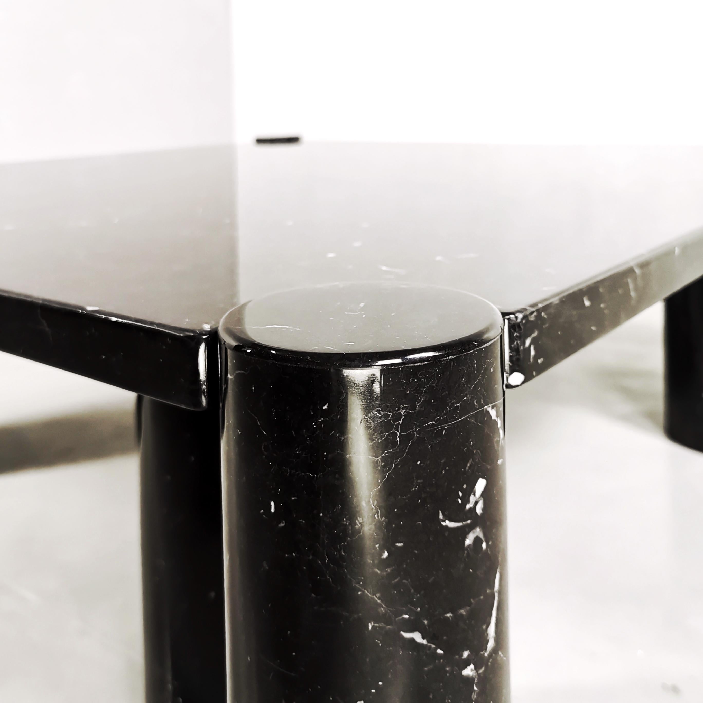 Tavolino da caffè Gae Aulenti Jumbo per Knoll in marmo Nero Marquina For Sale 5