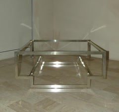 Mesita de café de cristal ámbar, de Romeo Rega, Italia, años 70