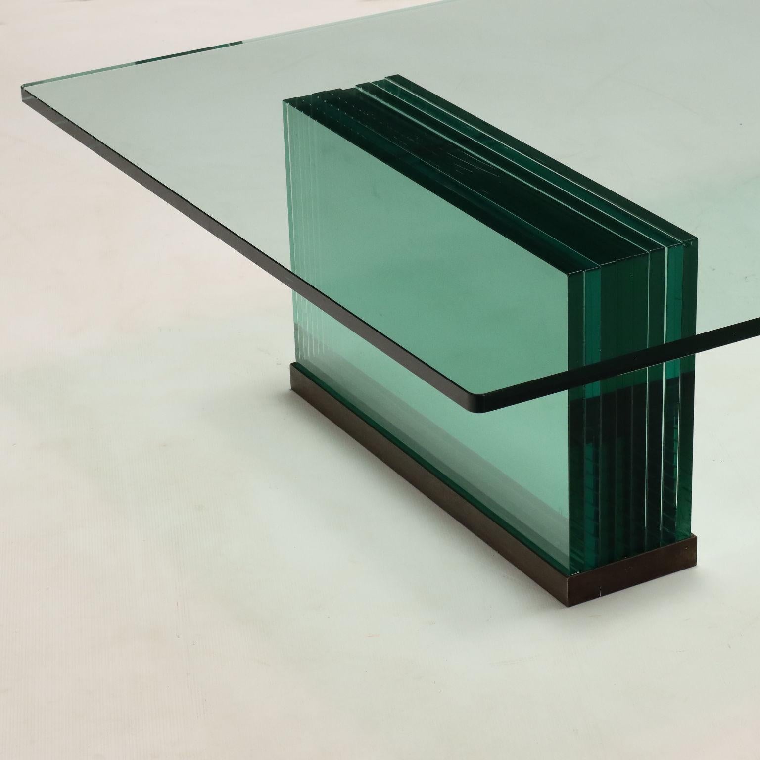 Table basse en verre, années 70-80 Bon état - En vente à Milano, IT