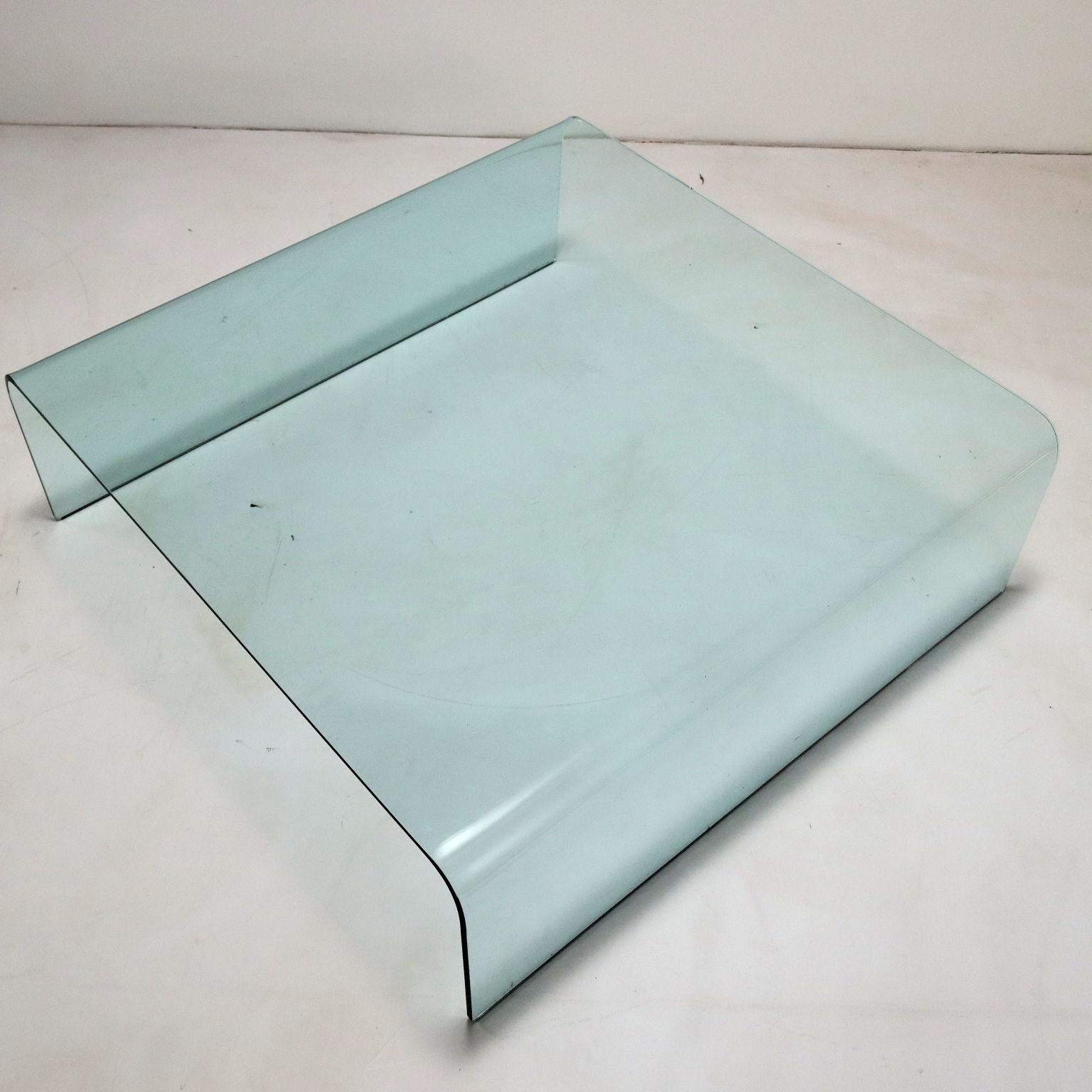 Mid-Century Modern Table basse en verre des années 70 en vente