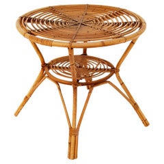 Wicker and bamboo coffee table, 1960s 