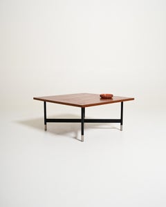 Italian coffee table made of teak and metal, 1970s