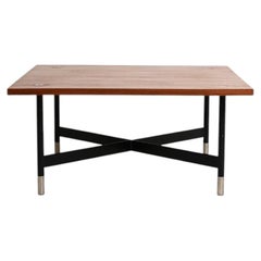 Italian coffee table made of teak and metal, 1970s