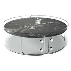 Tavolino da caffè LASSU
 grande, top in granito black beauty. Par Legame Italia