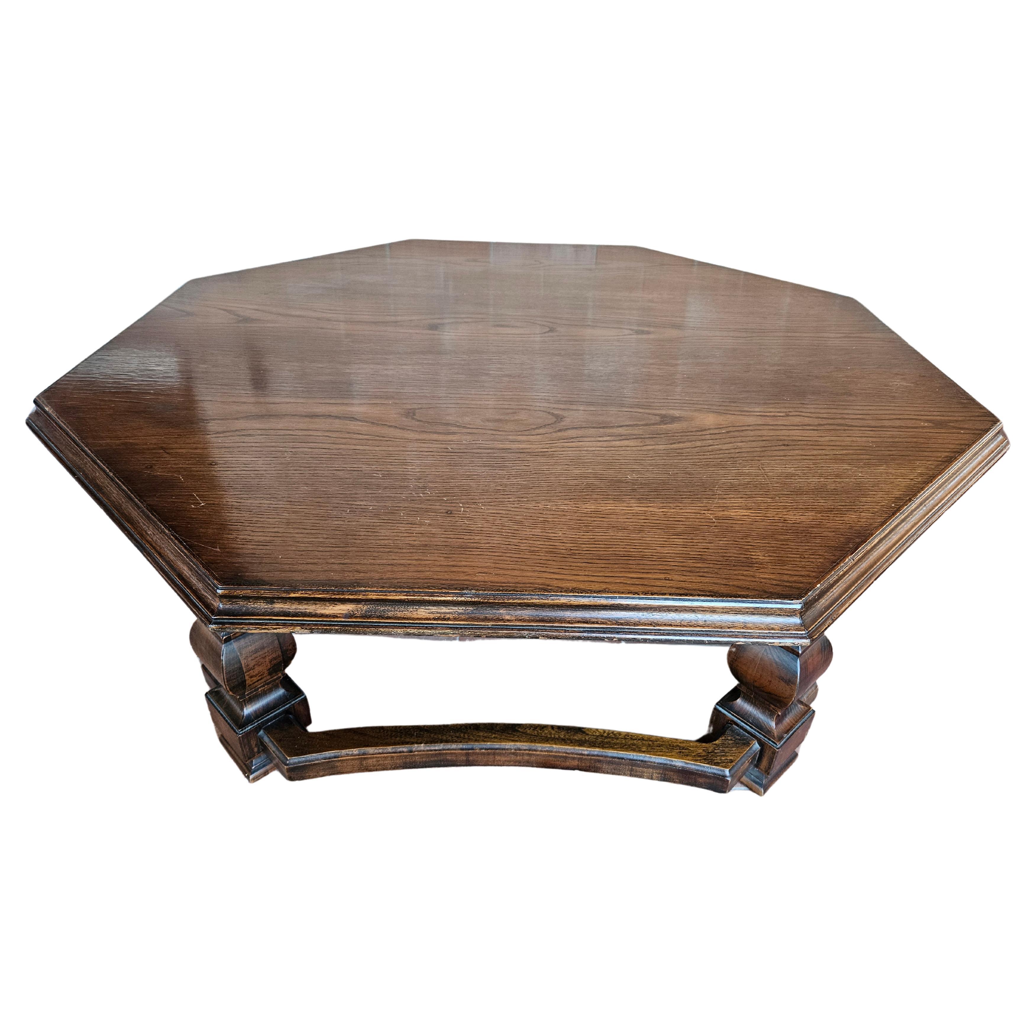 20th century octagonal coffee table For Sale