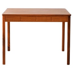 Vintage Scandinavian teak coffee table with carved edge