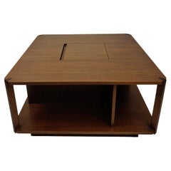 Tavolino "Square" in legno di noce di Marco Zanuso per Arflex, Italia, 1965