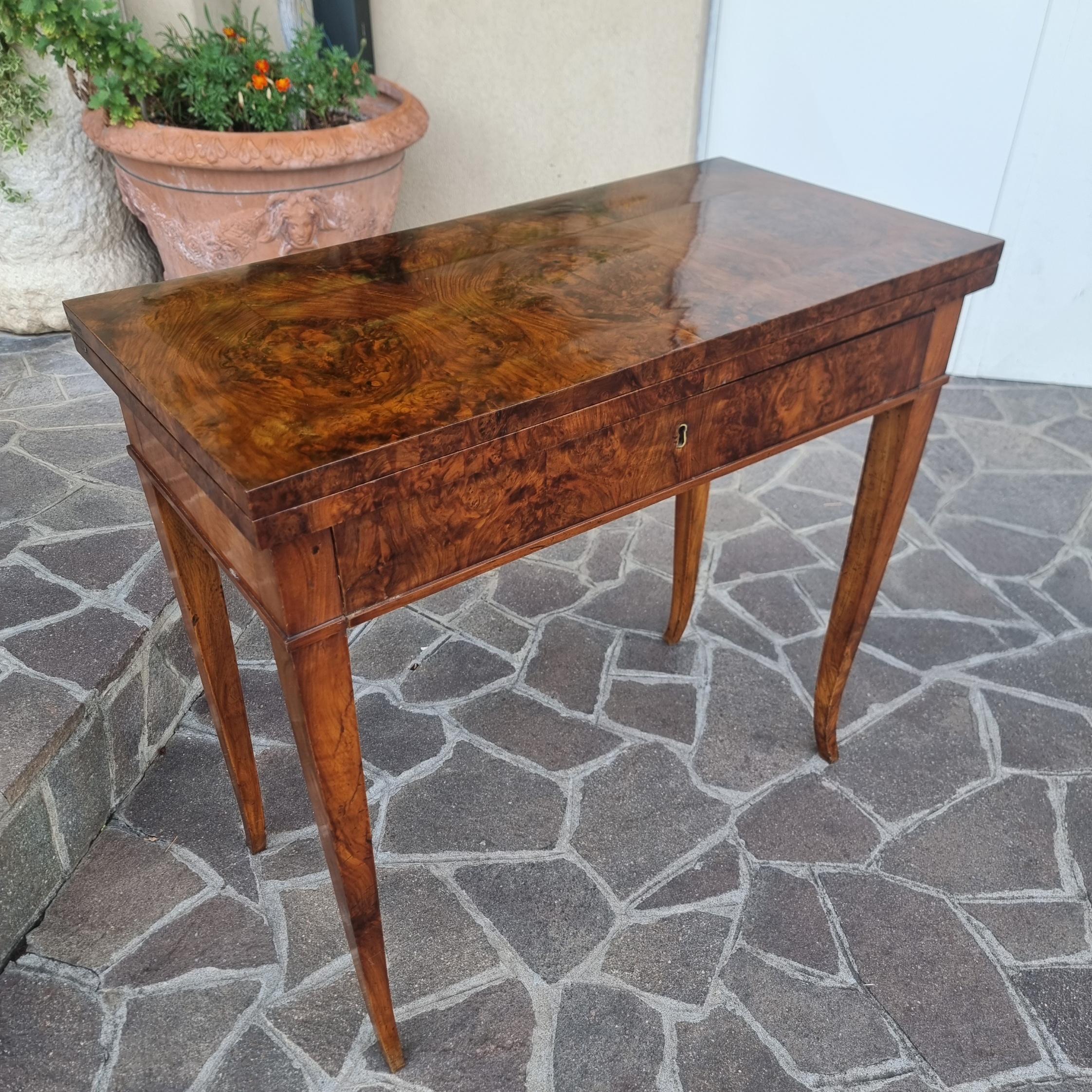Direttorio 1800 Walnut Root Game Table For Sale 3