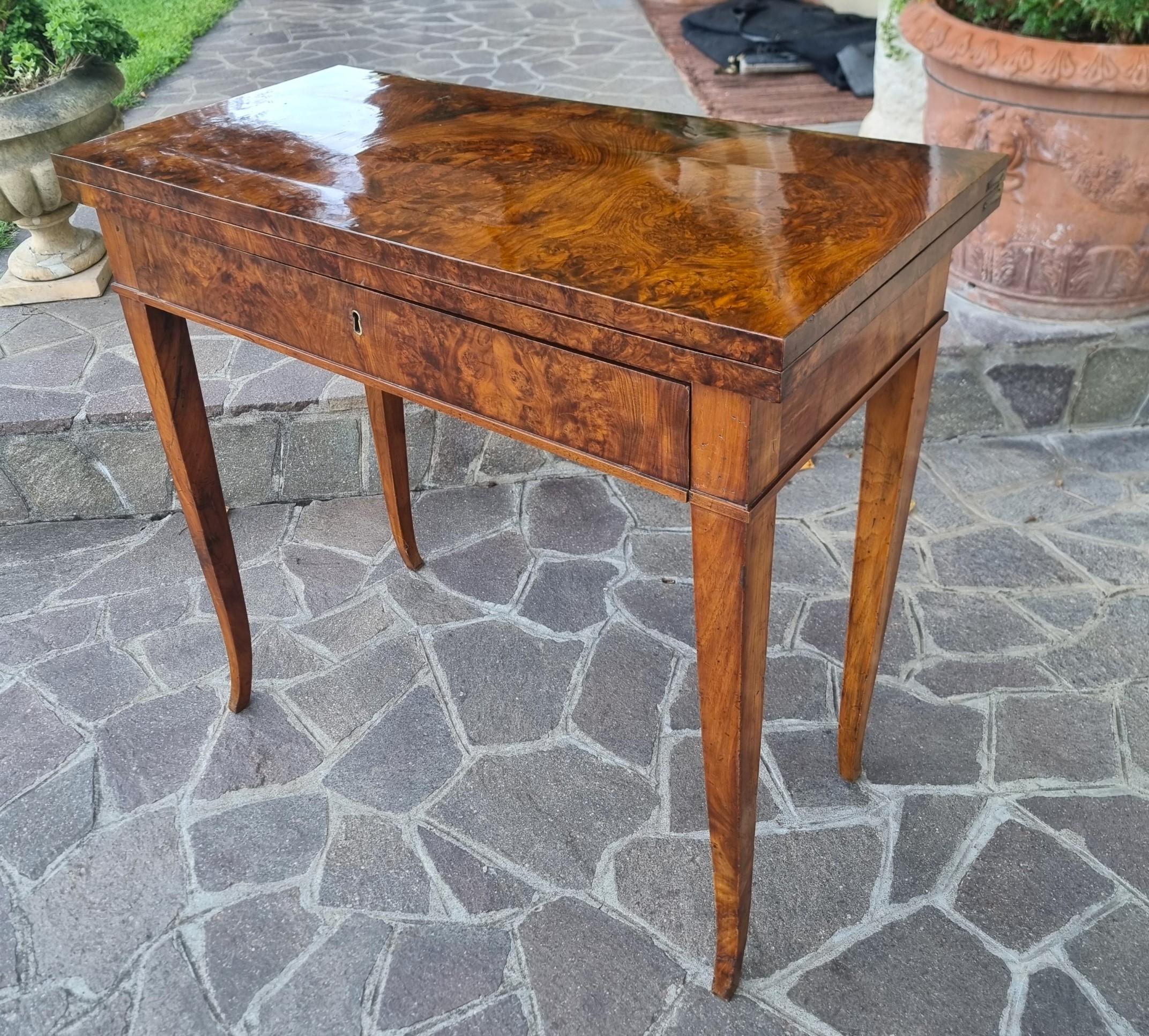 Nutwood Direttorio 1800 Walnut Root Game Table For Sale