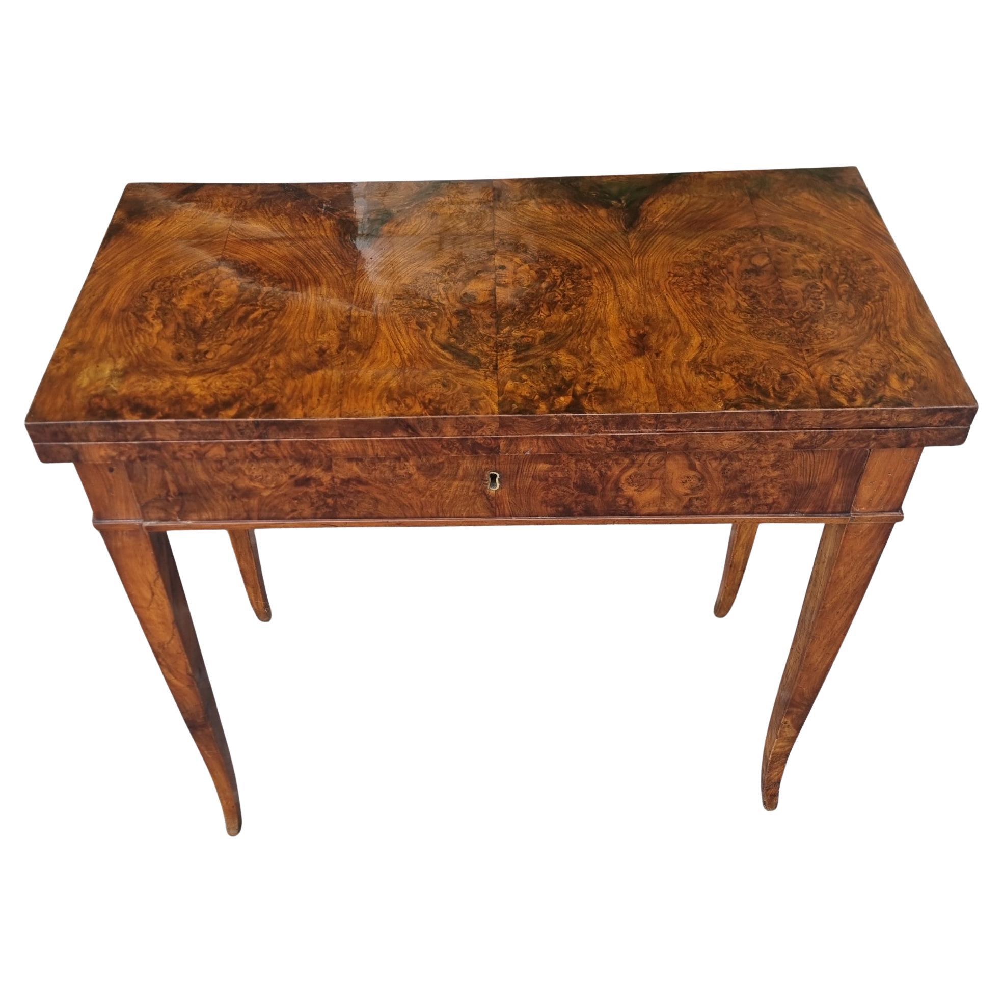 Direttorio 1800 Walnut Root Game Table For Sale