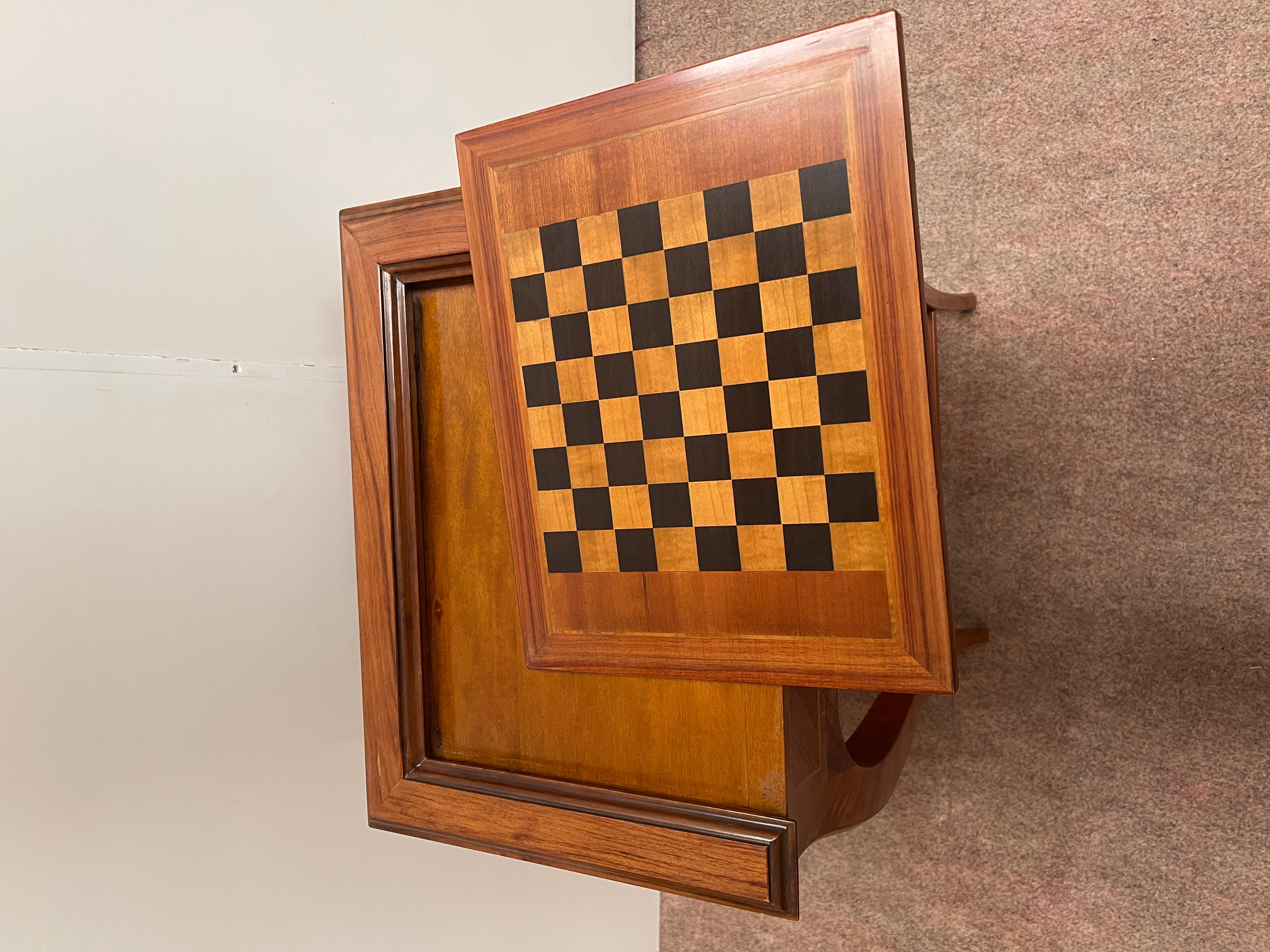 Altro Tavolino da gioco per scacchi in legno Gueridon stile napoleon iii in vendita