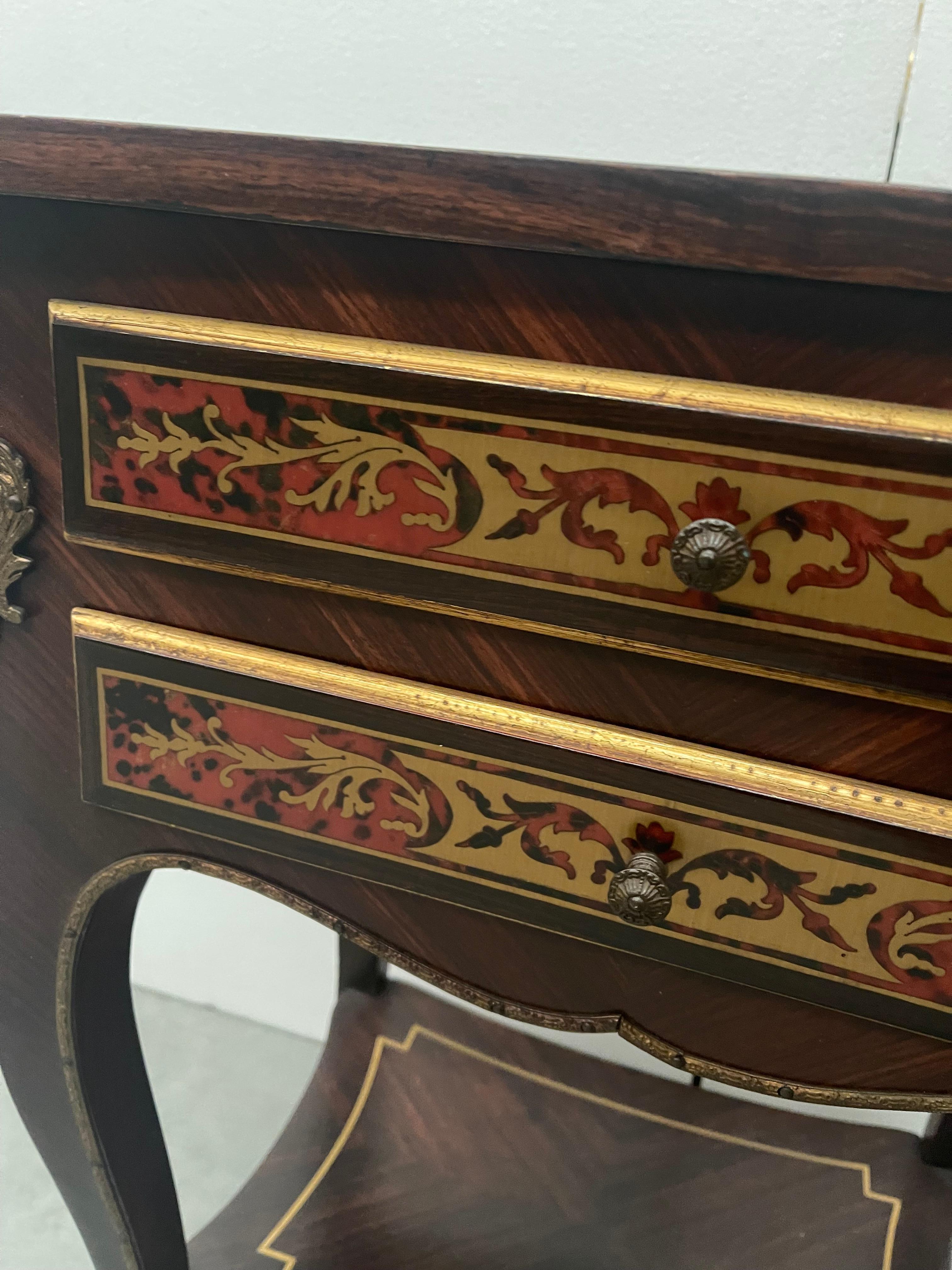 Louis XV work table panelled in rosewood and bois rose In Good Condition For Sale In Cantù, IT