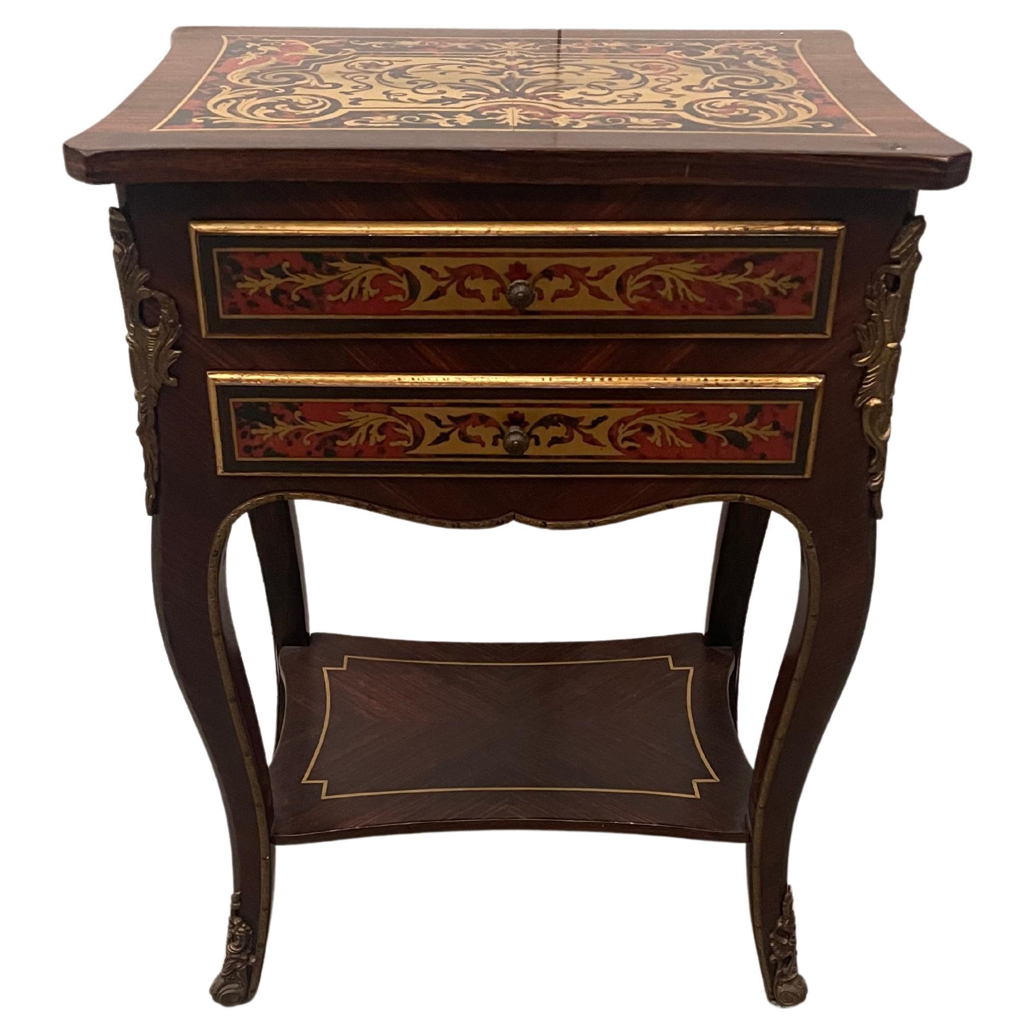 Louis XV work table panelled in rosewood and bois rose For Sale