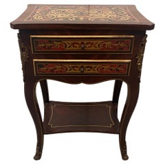 Louis XV work table panelled in rosewood and bois rose