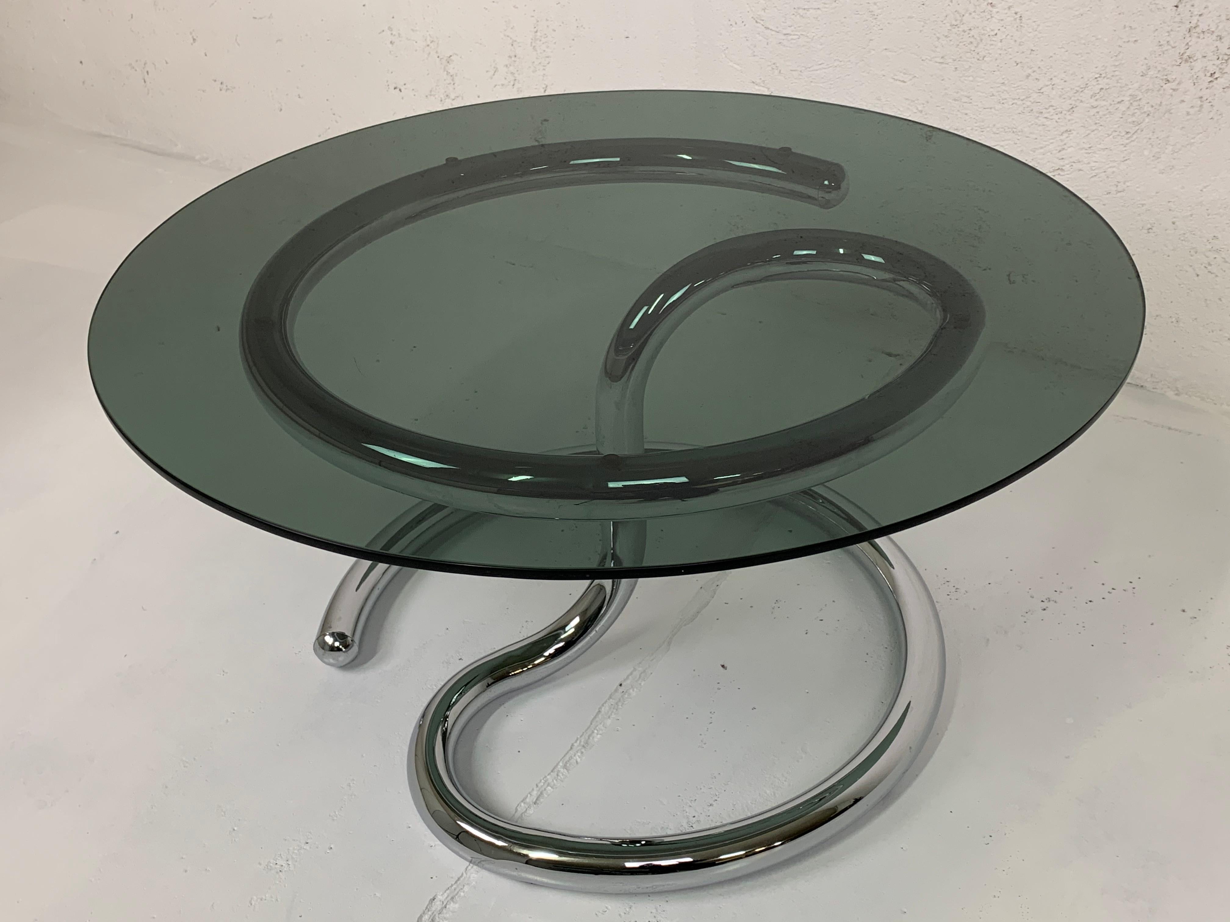 Tavolino da salotto Anaconda space age Paul Tuttle Strässle acciaio anni 60’ In Excellent Condition In Arezzo, IT