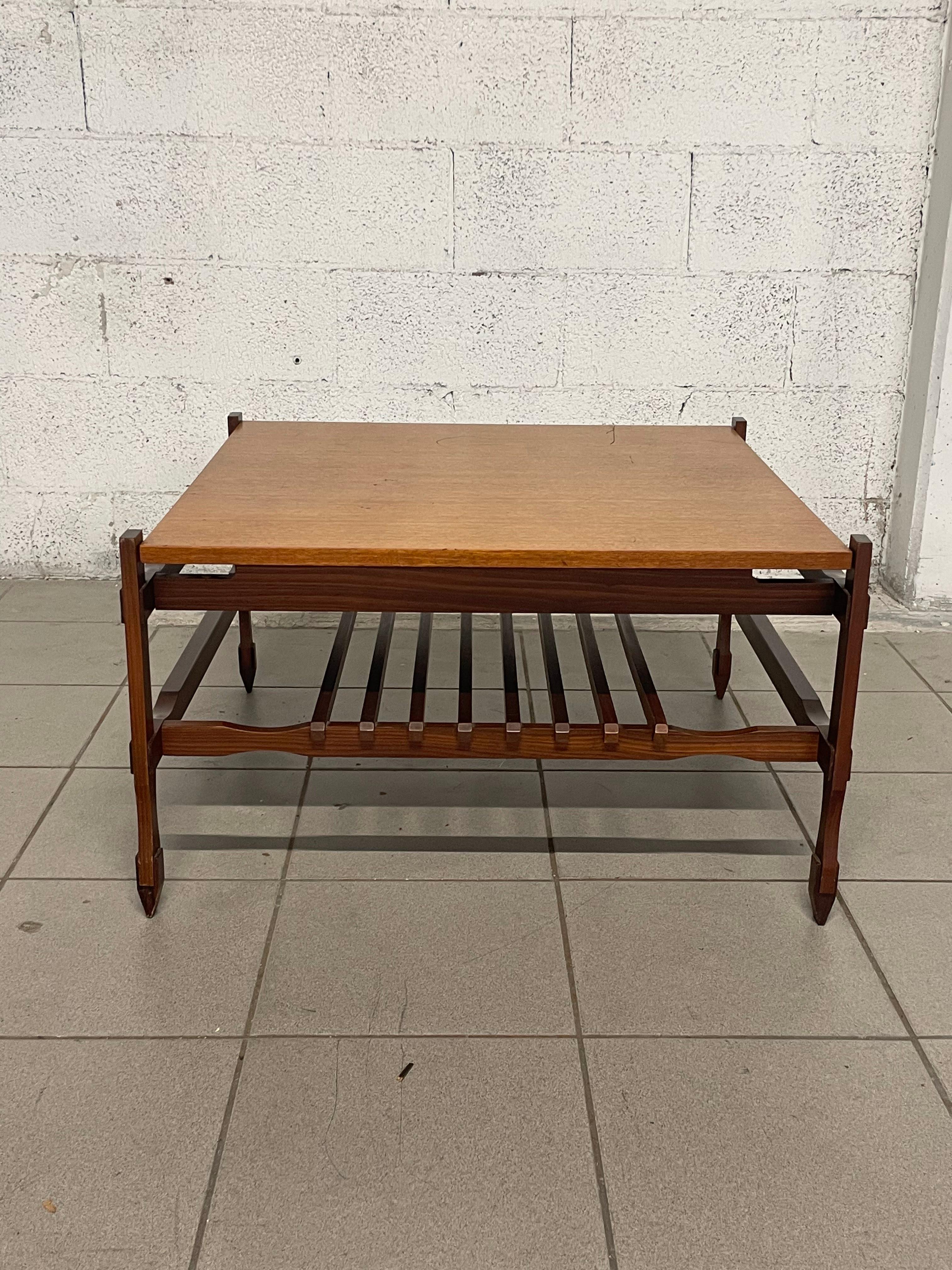 1960s teak coffee table for living room For Sale 9