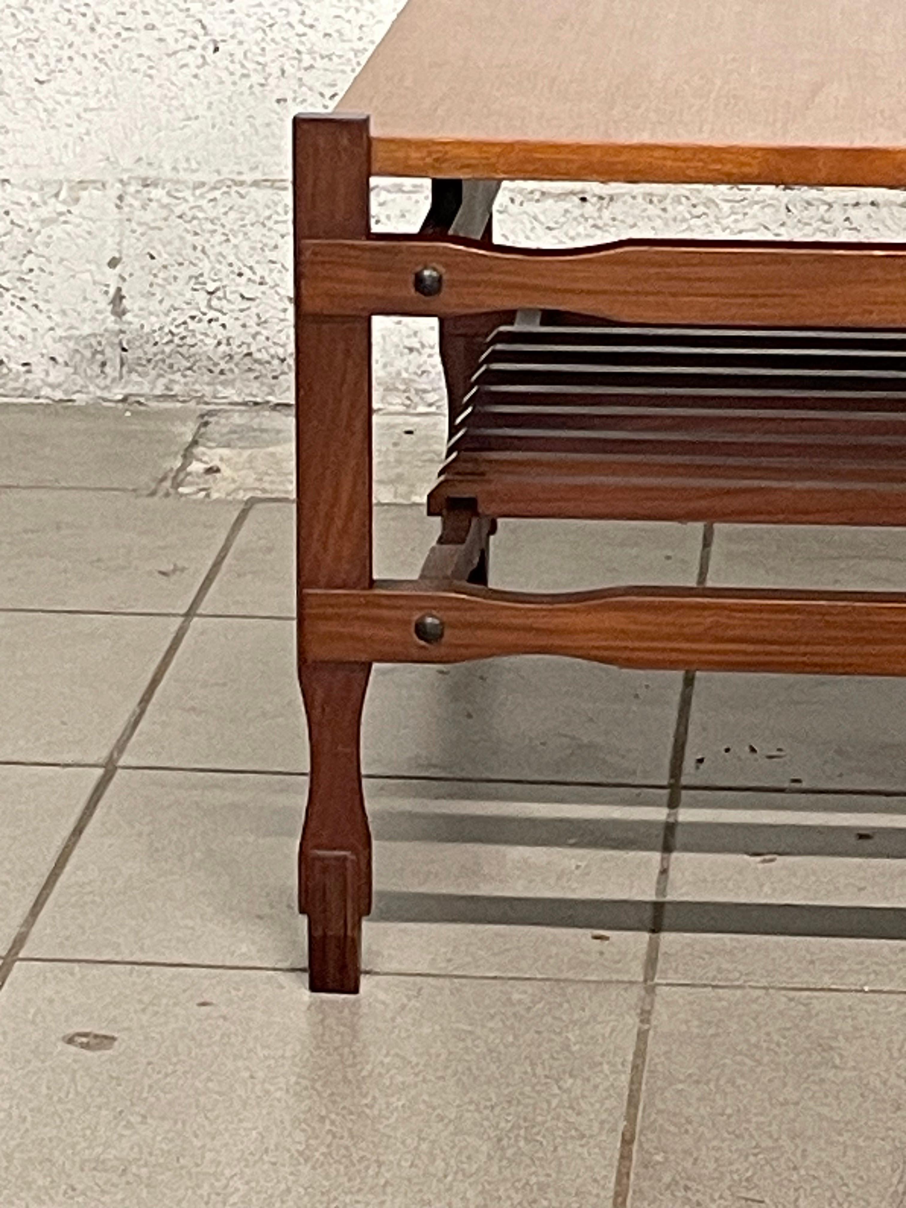 Italian 1960s teak coffee table for living room For Sale