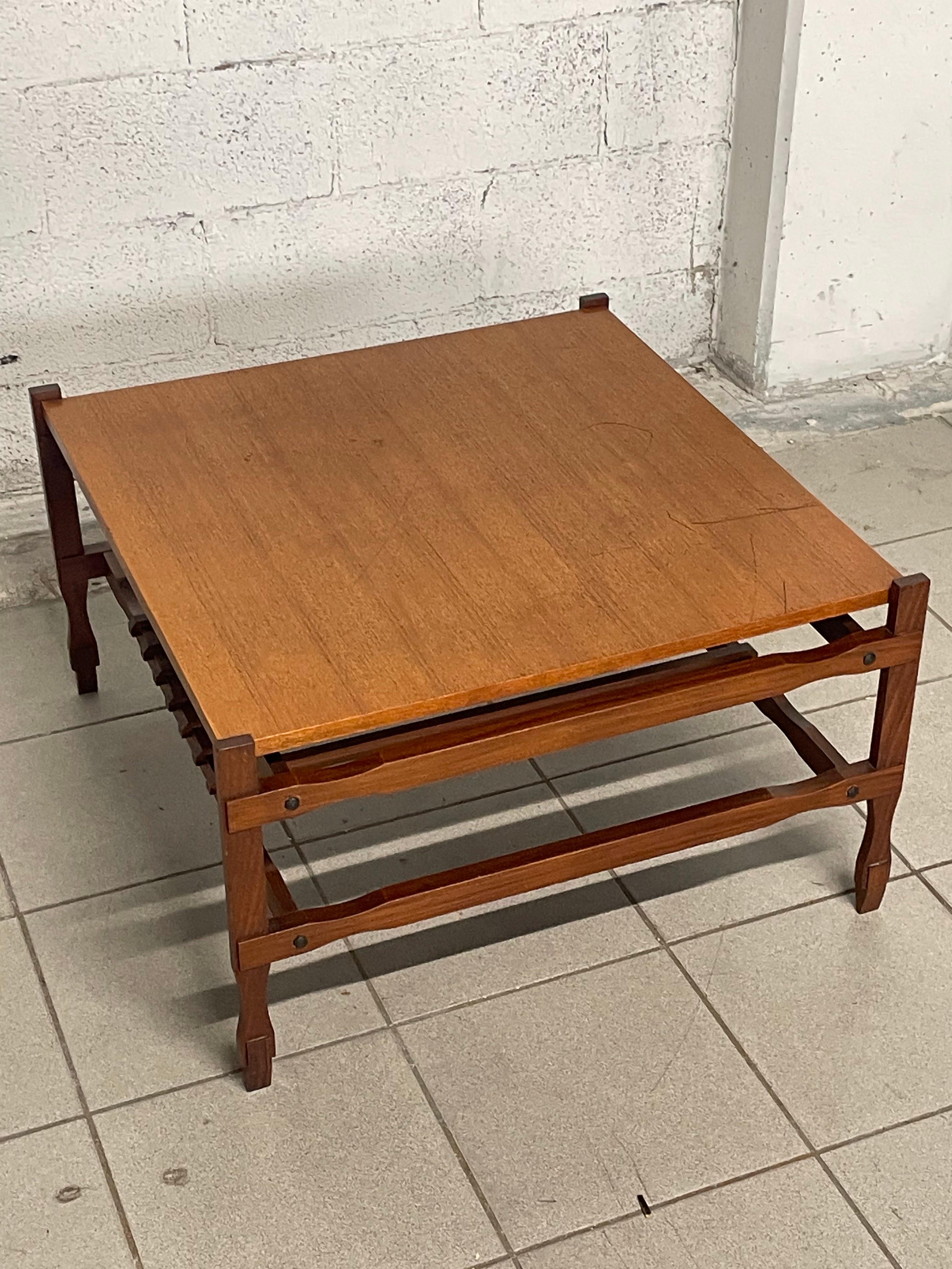 20th Century 1960s teak coffee table for living room For Sale
