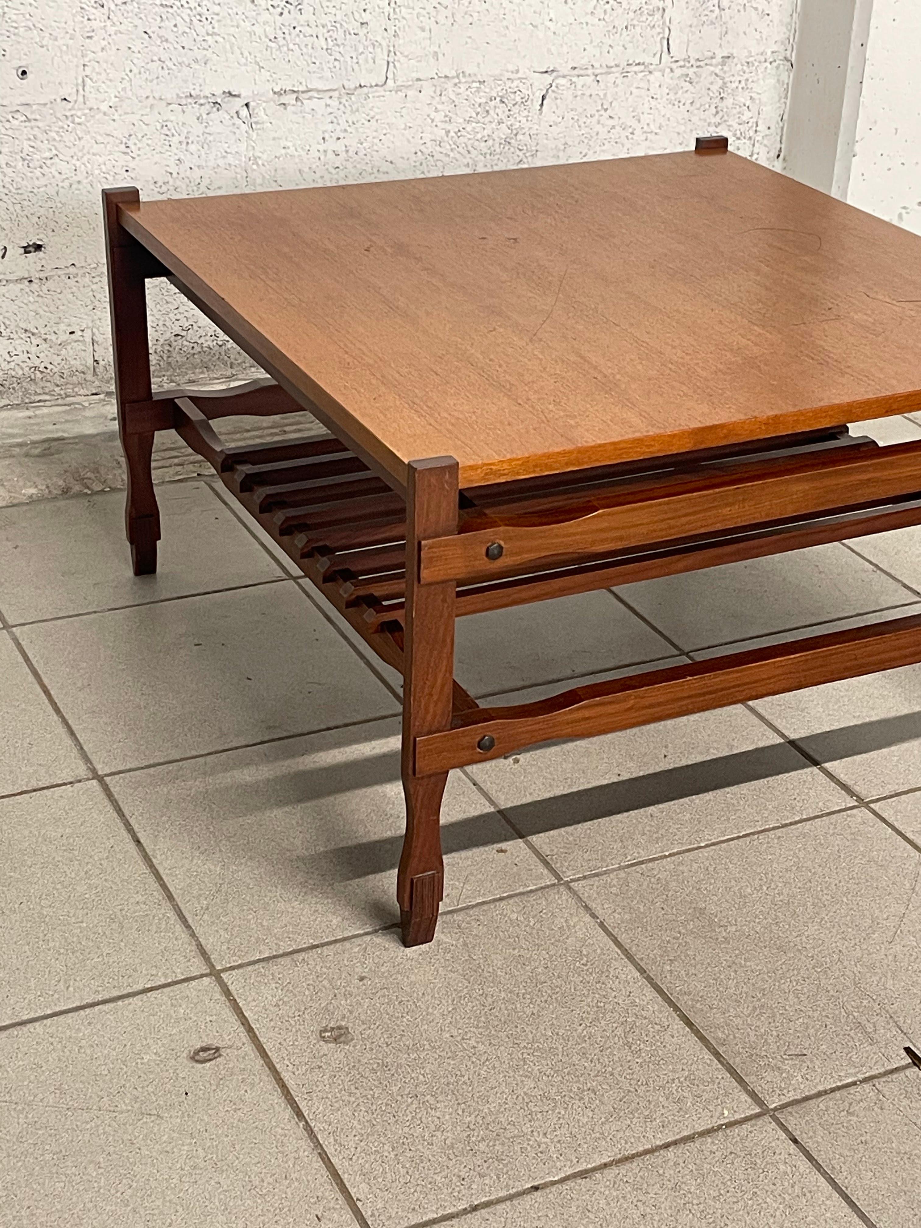 Teak 1960s teak coffee table for living room For Sale