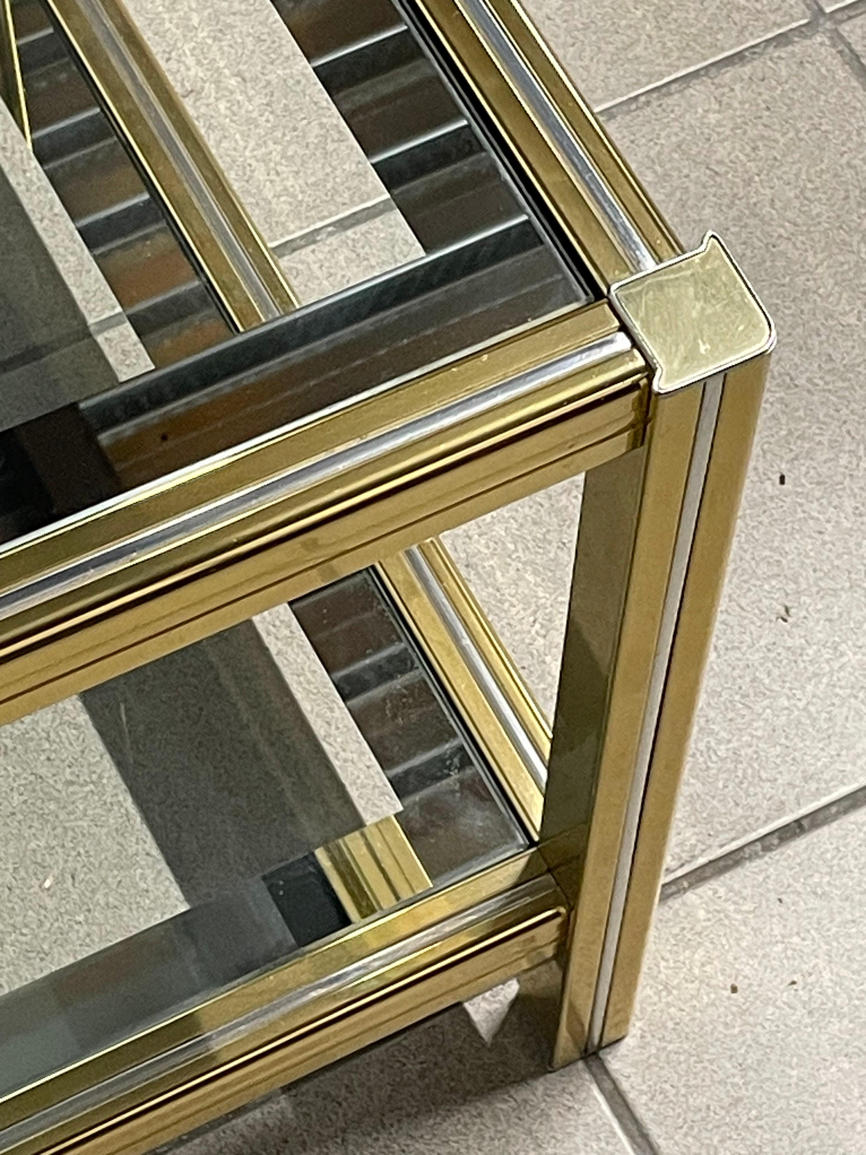 1970s living room glass and brass coffee table 12