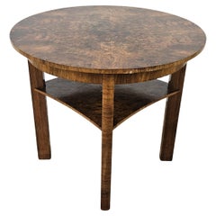 1940s art deco walnut burl coffee table