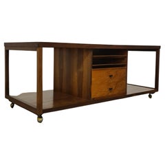 Side table with pull-out trays, attributable to Carlo De Carli
