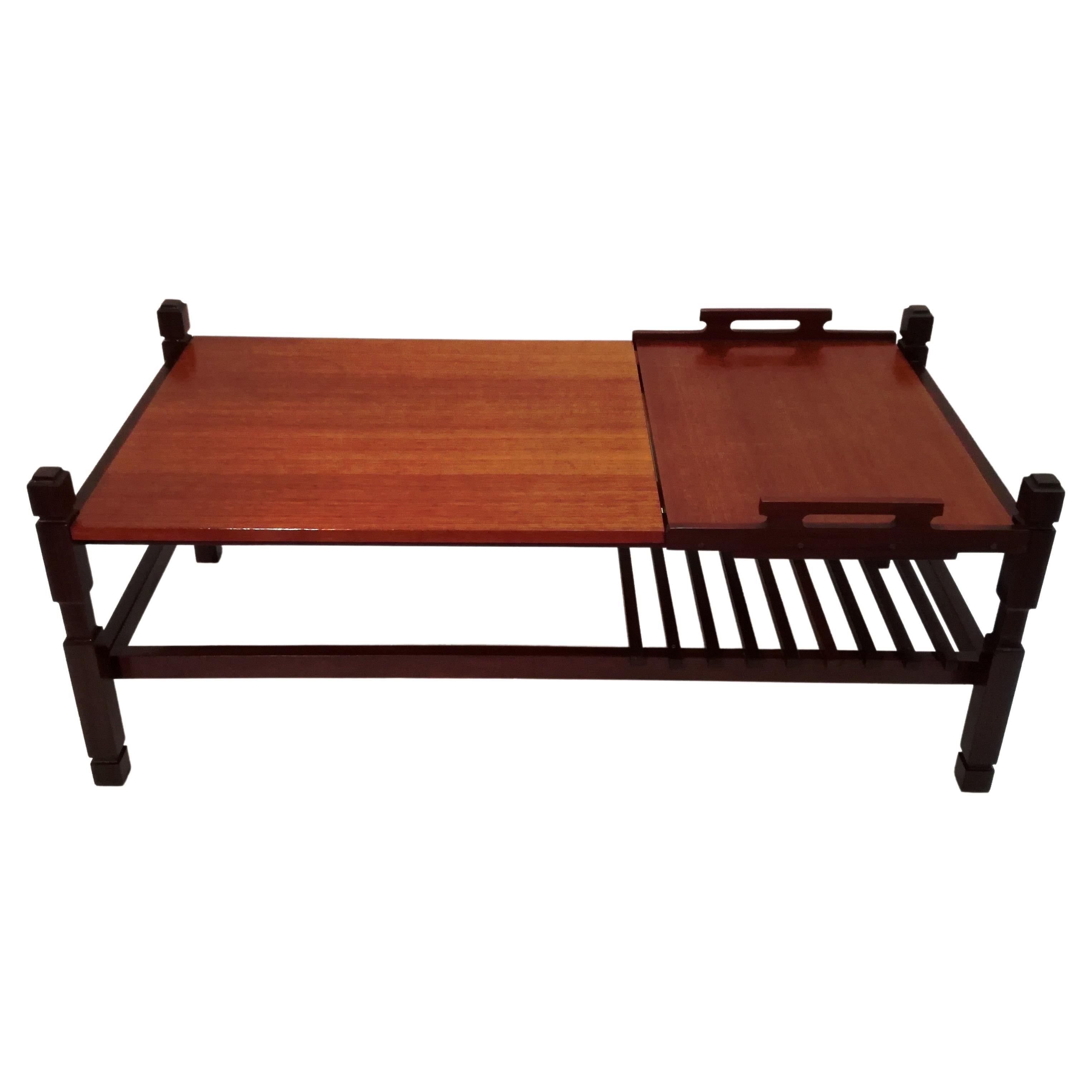 coffee table with tray, 1960s For Sale
