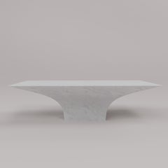Table basse contemporaine en marbre blanc de Carrare