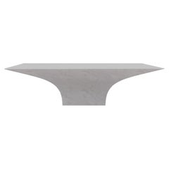 Contemporary Carrara white marble coffee table for living room