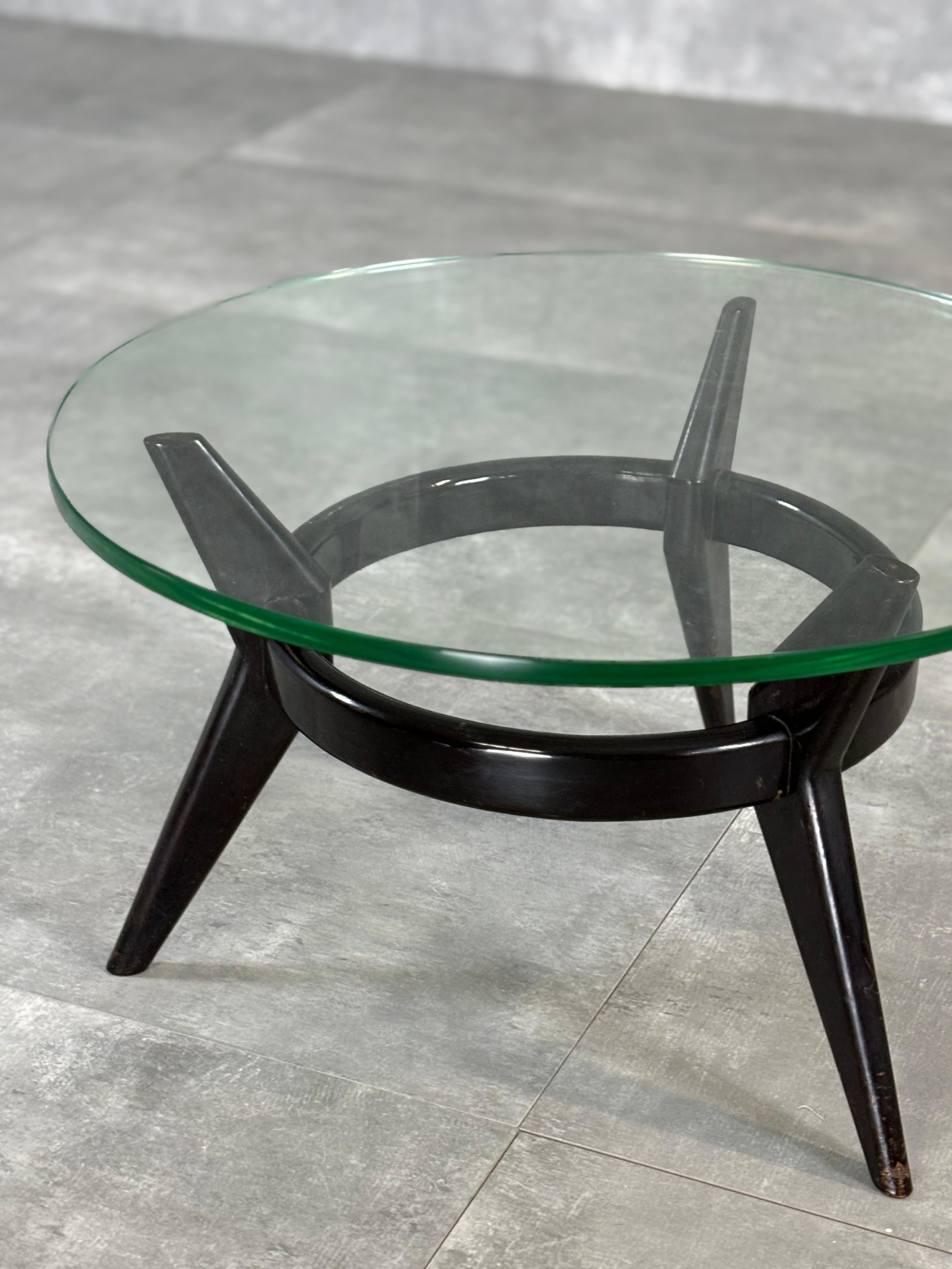 Crystal Coffee table for living room by Ico Parisi for Brugnoli Mobili Cantù, 1952 For Sale