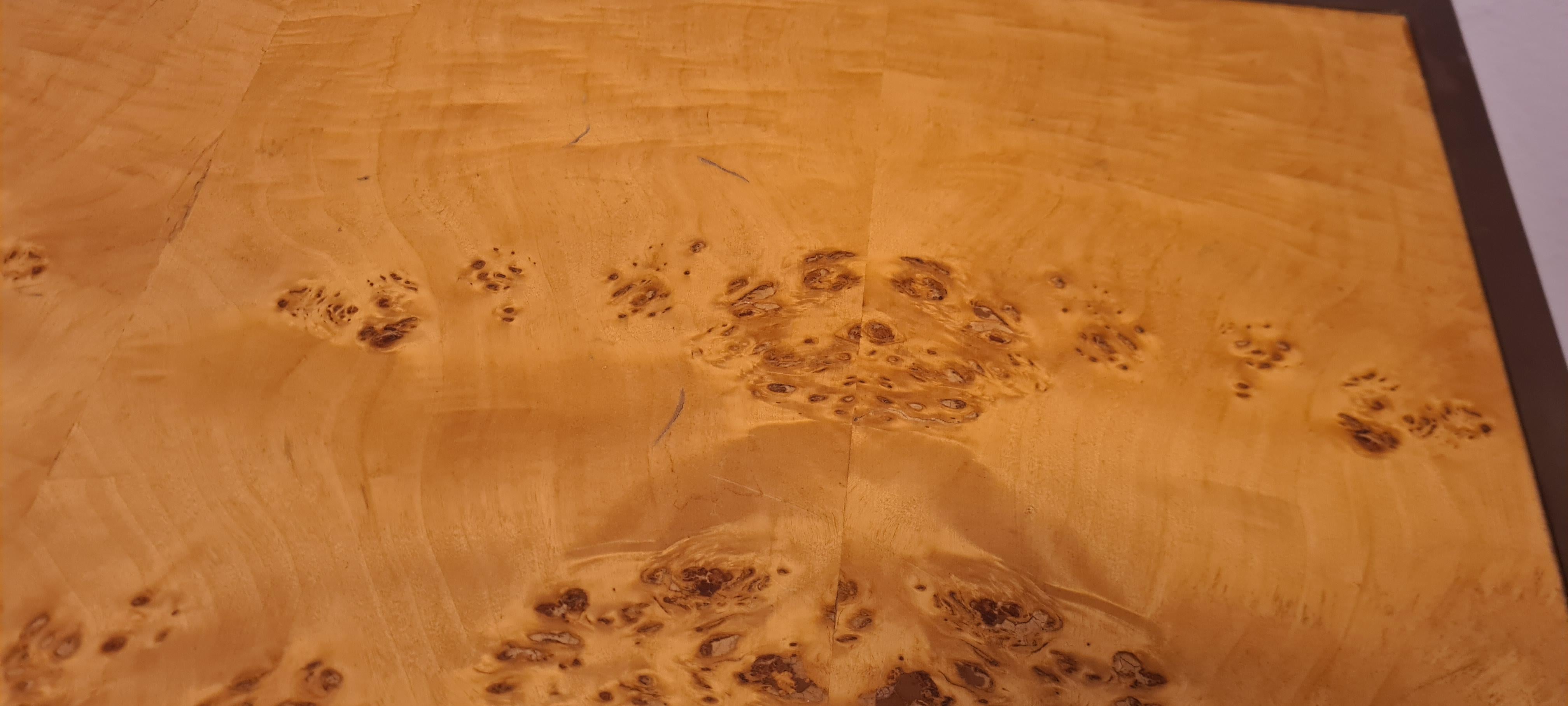 Elm burl and brass coffee table in the style of Willy Rizzo 6