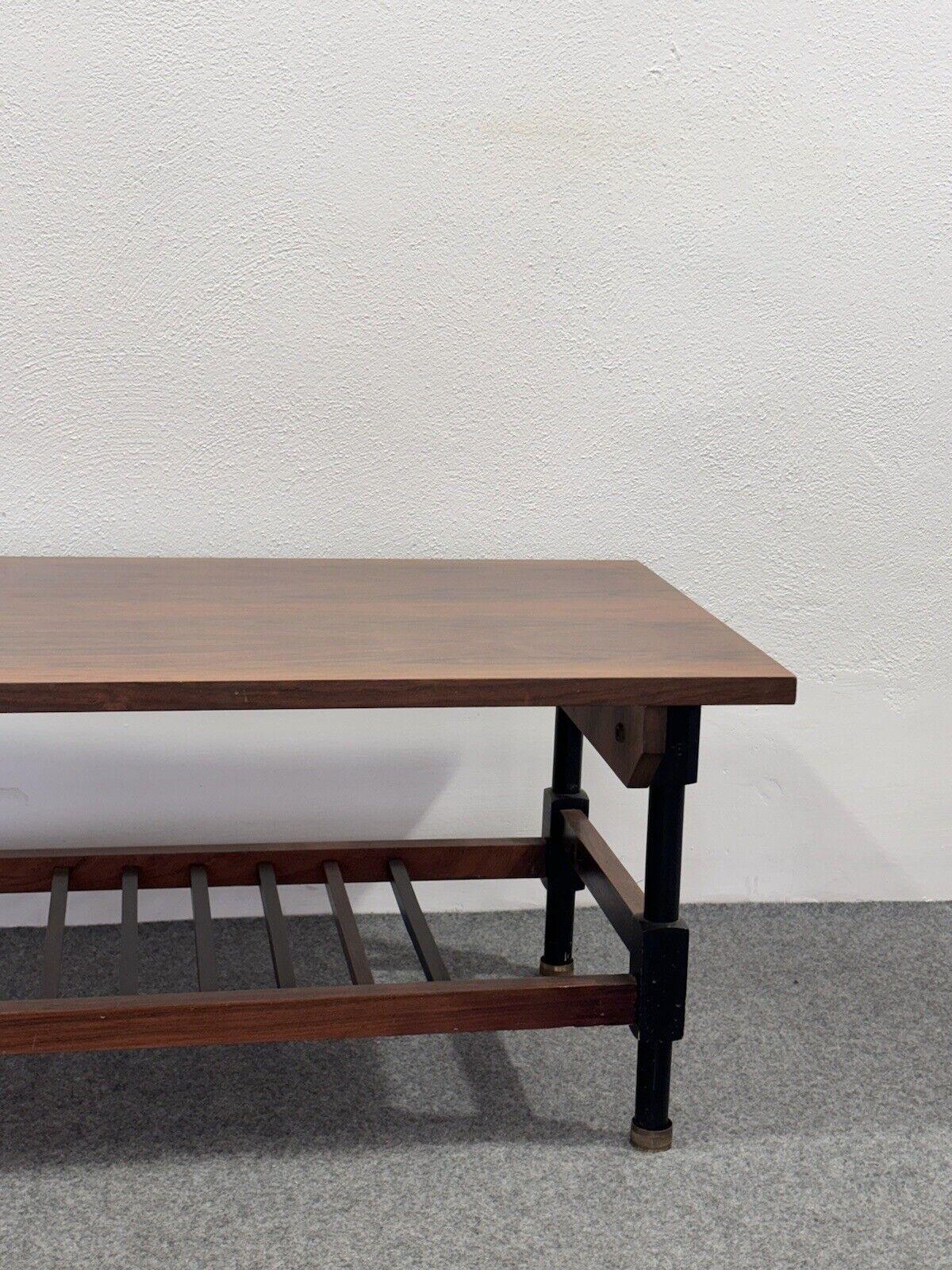 Wooden coffee table 60's design Modernism For Sale 1