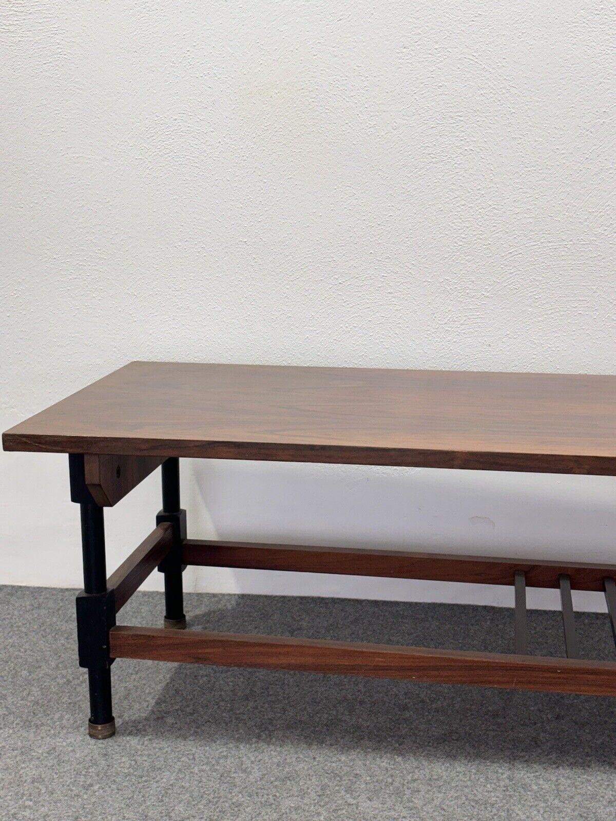 Wooden coffee table 60's design Modernism For Sale 2