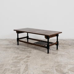Mesa de centro de diseño escandinavo danés de los años 60, de teca y hierro negro