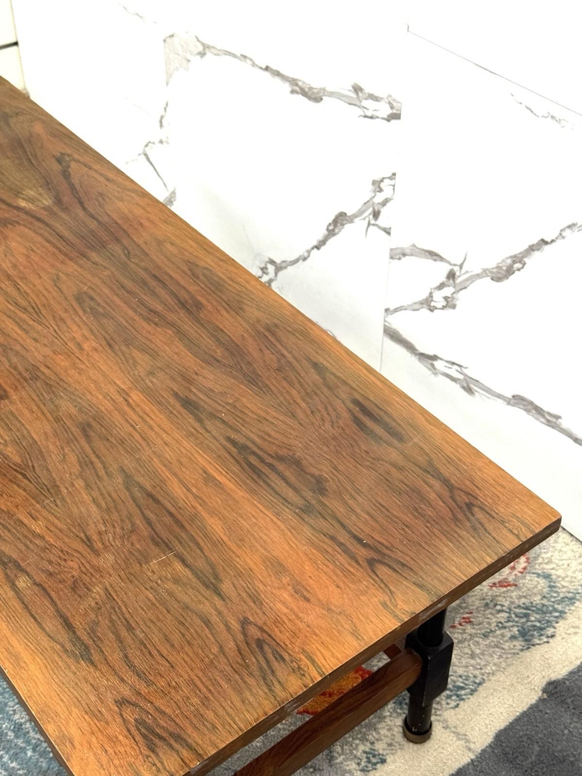 Métal Tavolino da salotto legno teak scandinavo anni 60 design Modernariato en vente