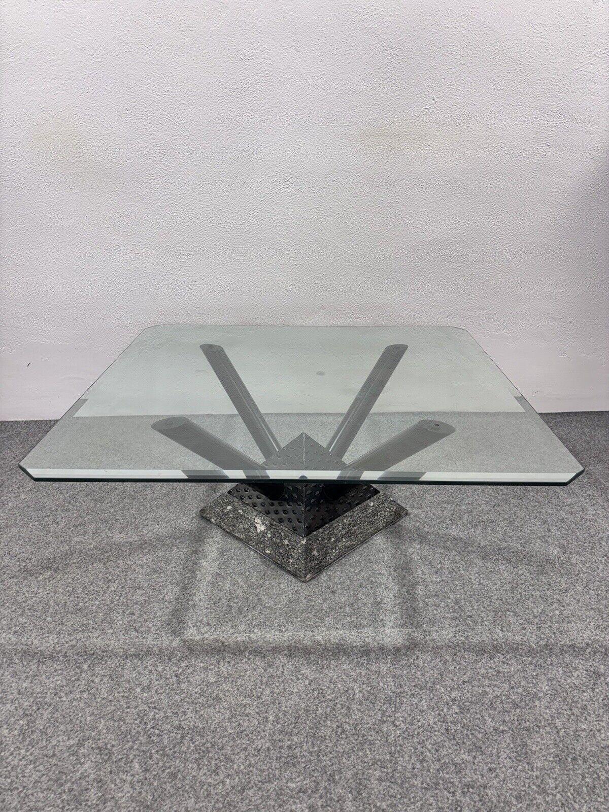 Tavolino Da Salotto Marmo E Metallo Design Modernariato Anni 80 In condizioni buone a Taranto, IT