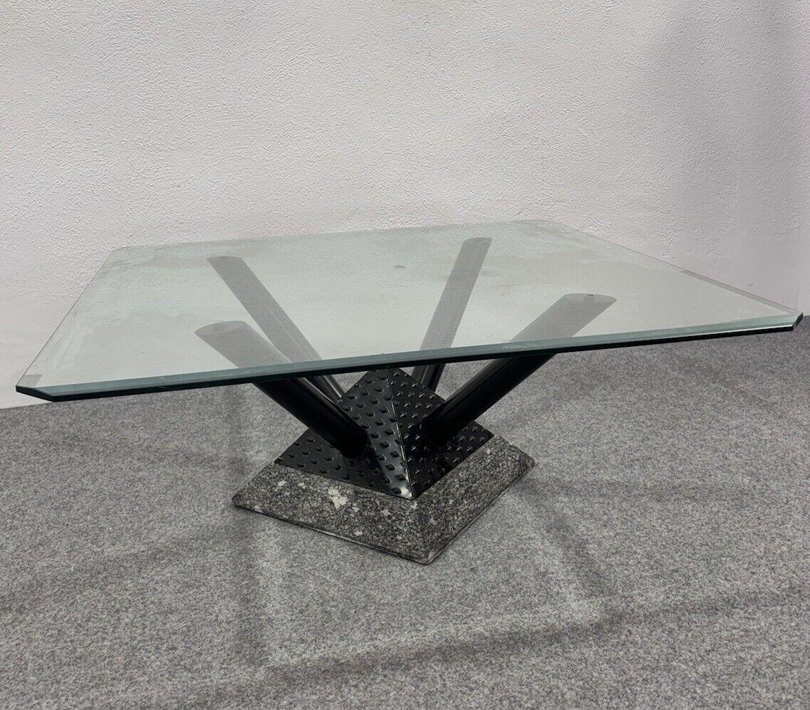 Late 20th Century Tavolino Da Salotto Marmo E Metallo Design Modernariato Anni 80