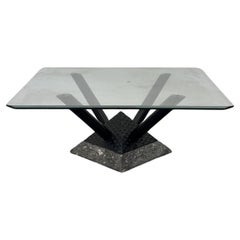 Marble And Metal Living Room Coffee Table Modern Design 1980s