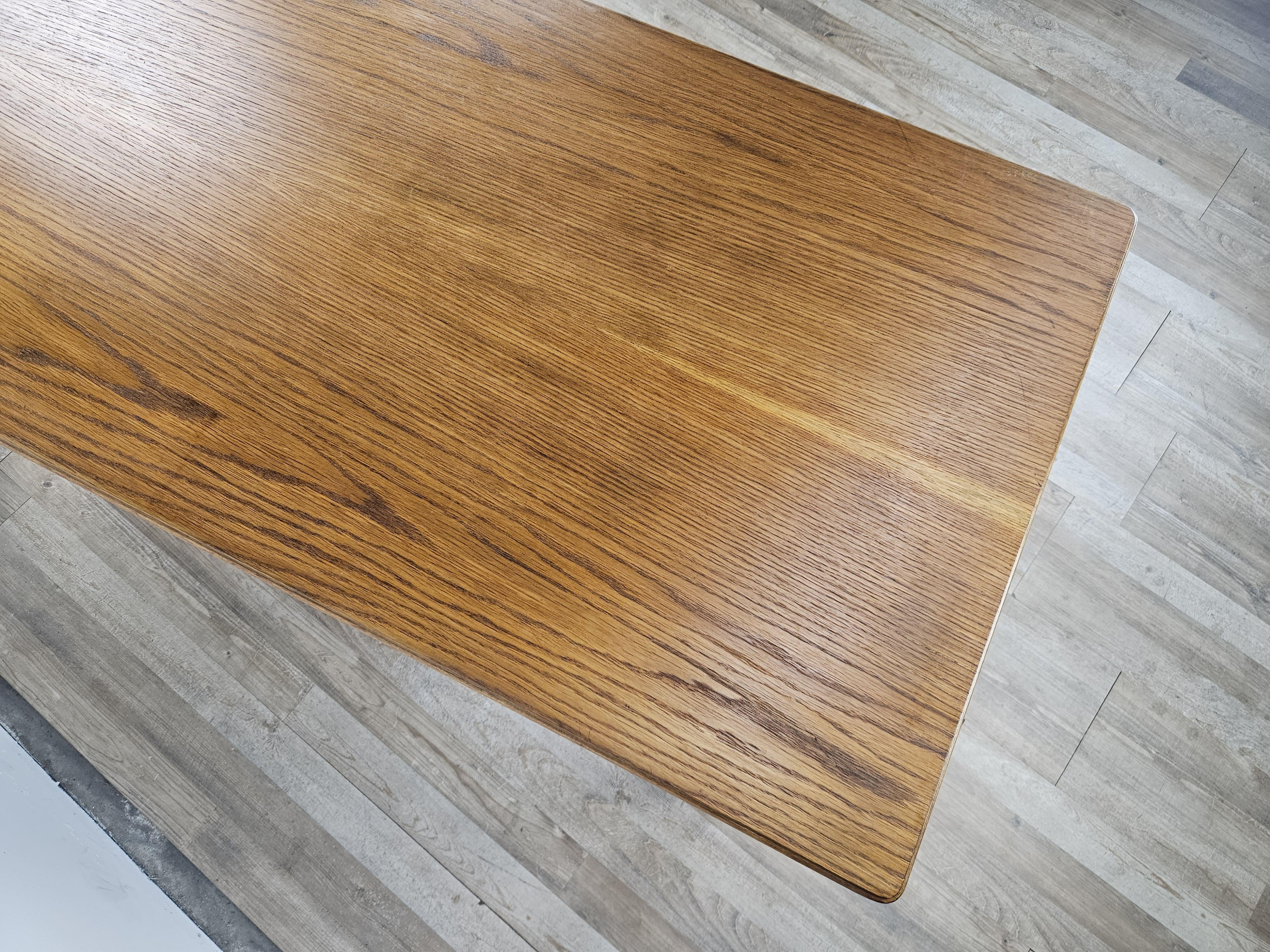 Mesa de centro rectangular de haya y roble de los años 70 en venta 8