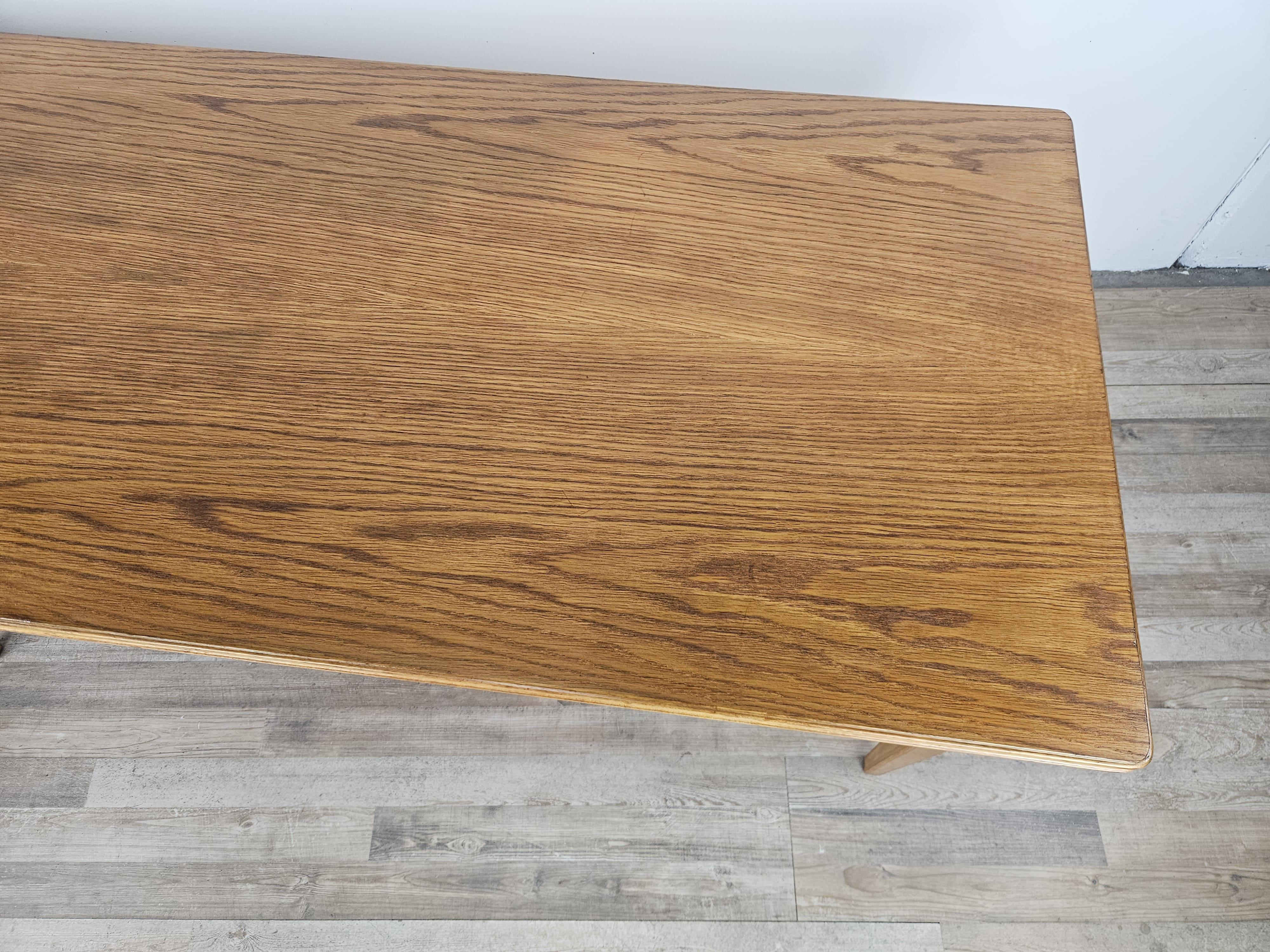 Mesa de centro rectangular de haya y roble de los años 70 Art Decó en venta